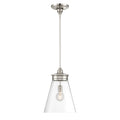Emma 12 Inch Wide 1 Light Glass Pendant In Polished Nickel 12In W X 12In D X 17.5In H