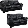 Emma Black Italian Leather Sofa And Loveseat