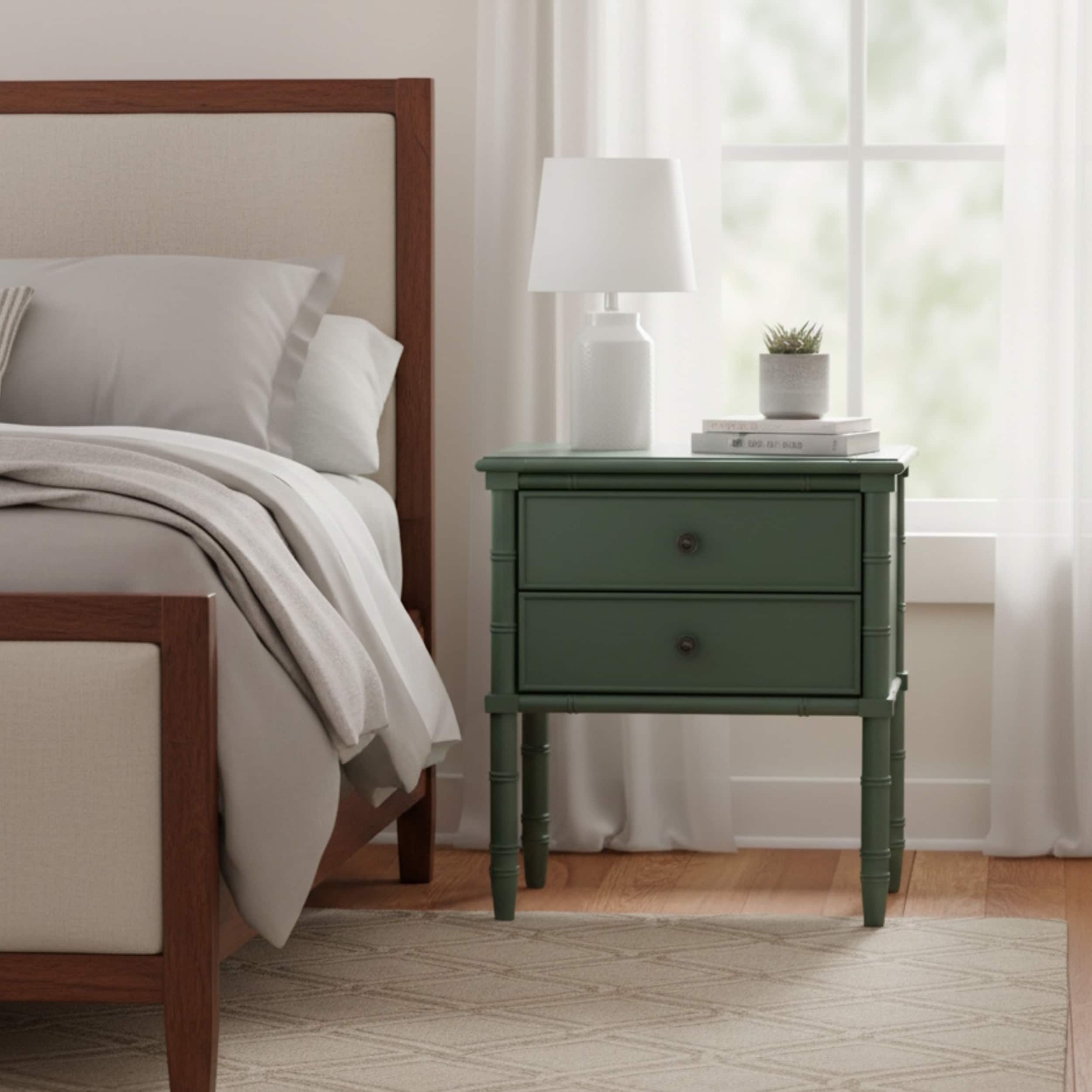 Emmett 2 Drawer Nightstand Vintage Green