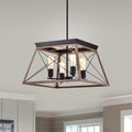 Emmett Oil Rubbed Bronze 4 Light Open Cage Metal Chandelier