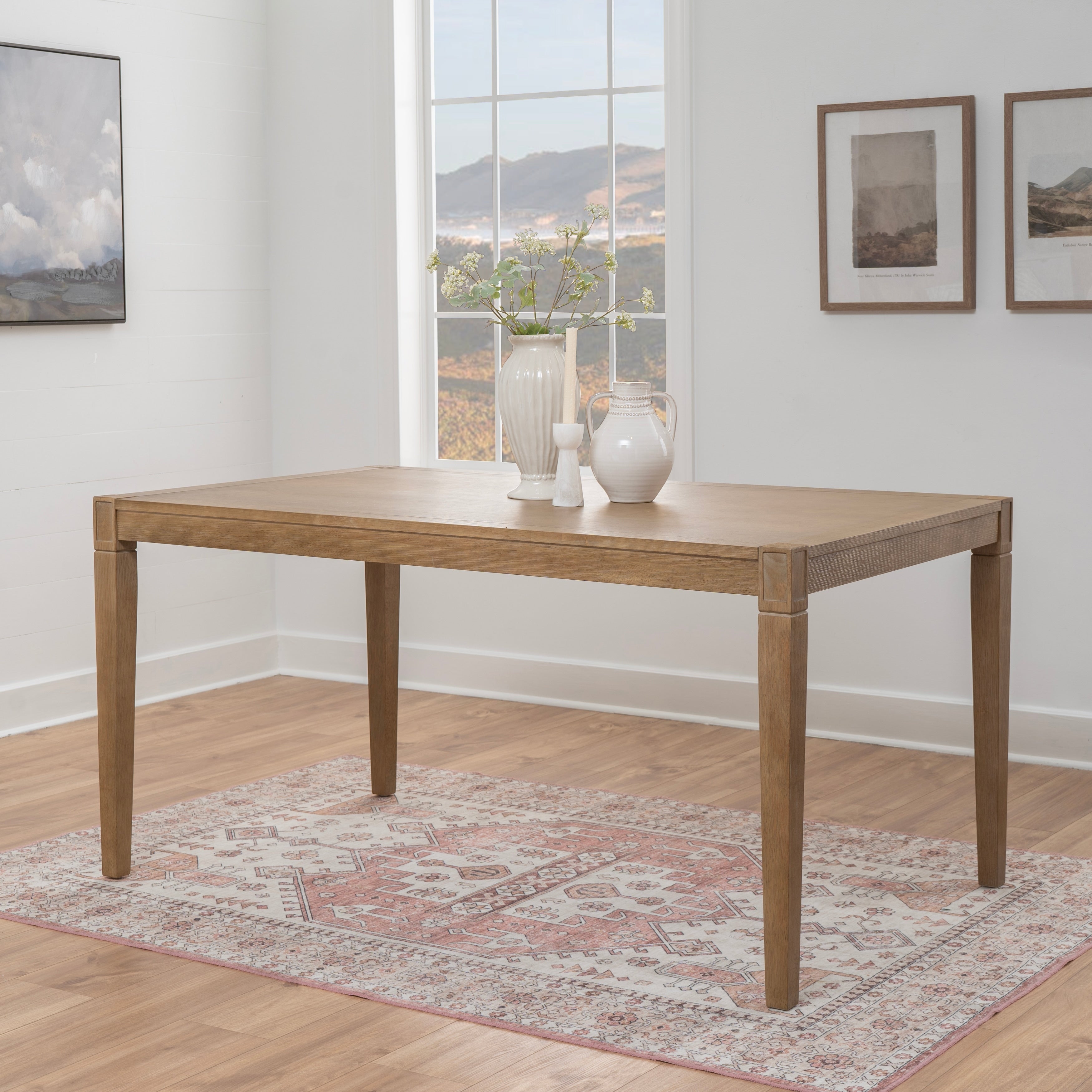 Linon Emmy Rectangle Natural Wood Dining Table