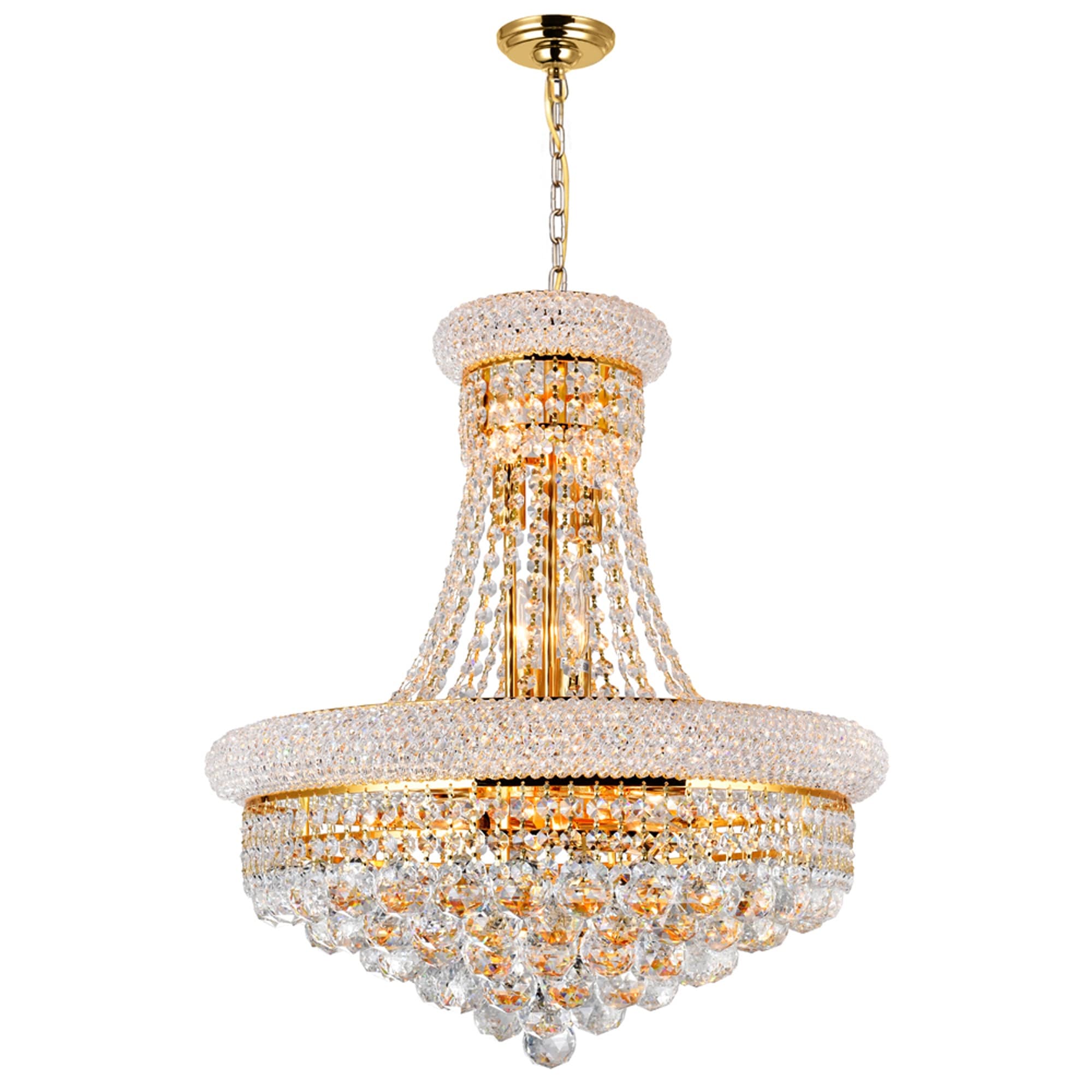 14 Light Goldtone Finish Stainless Steel Chandelier