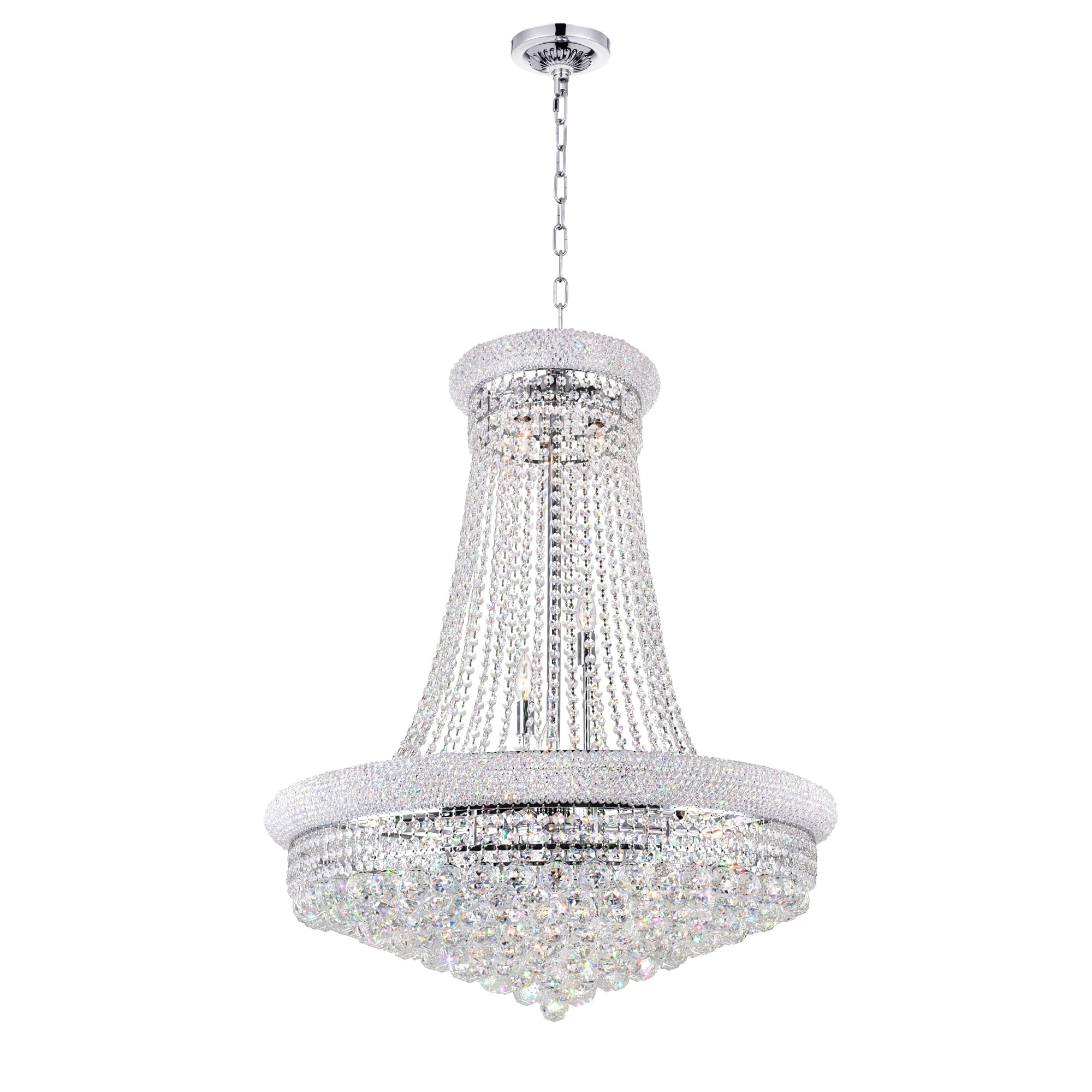 Chrome Stainless Steel 19 Light Chandelier