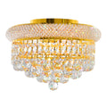 4 Light Flush Mount Golden Crystal Fixture