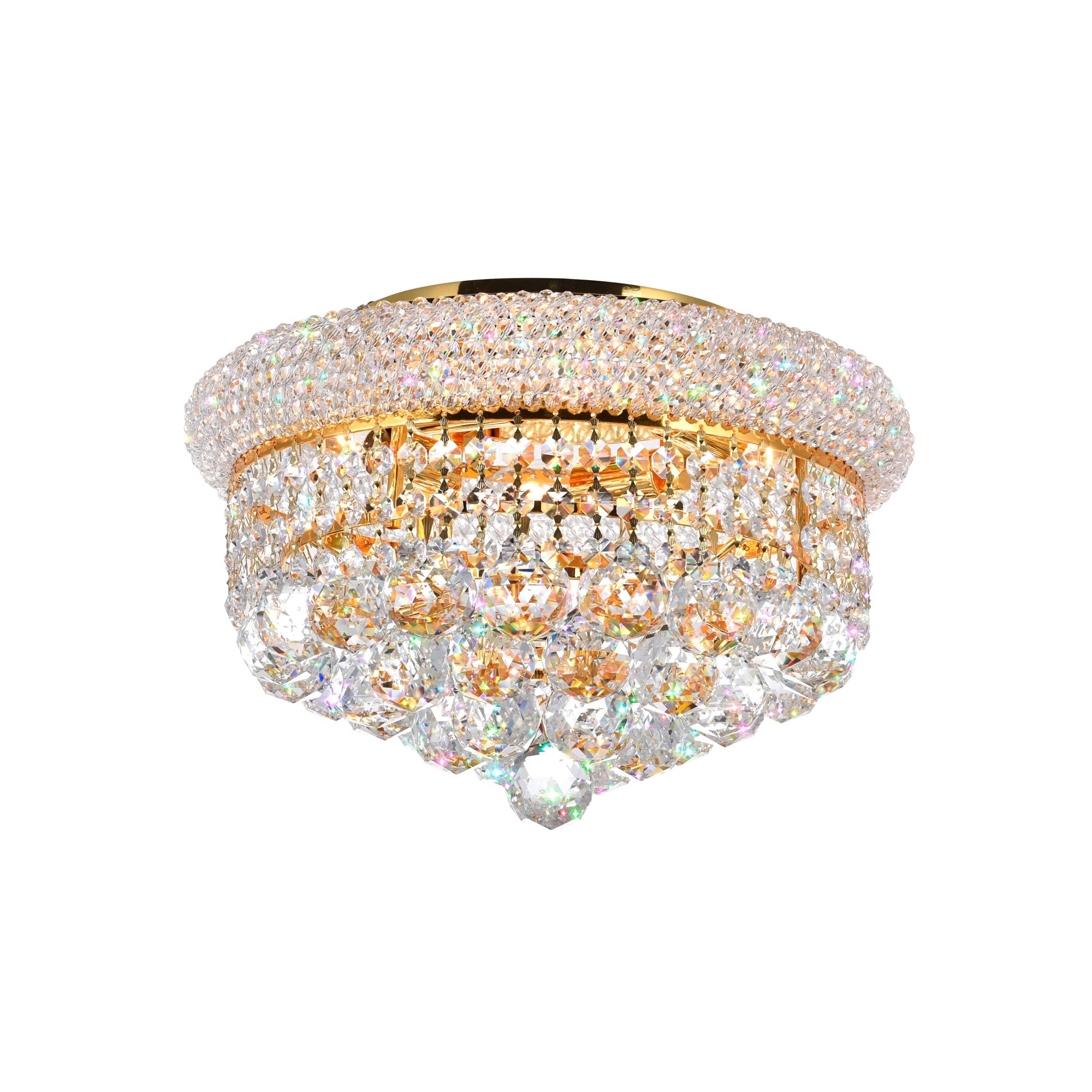 Empire Collection 3 Light Gold Finish Stainless Steel Flush Mount