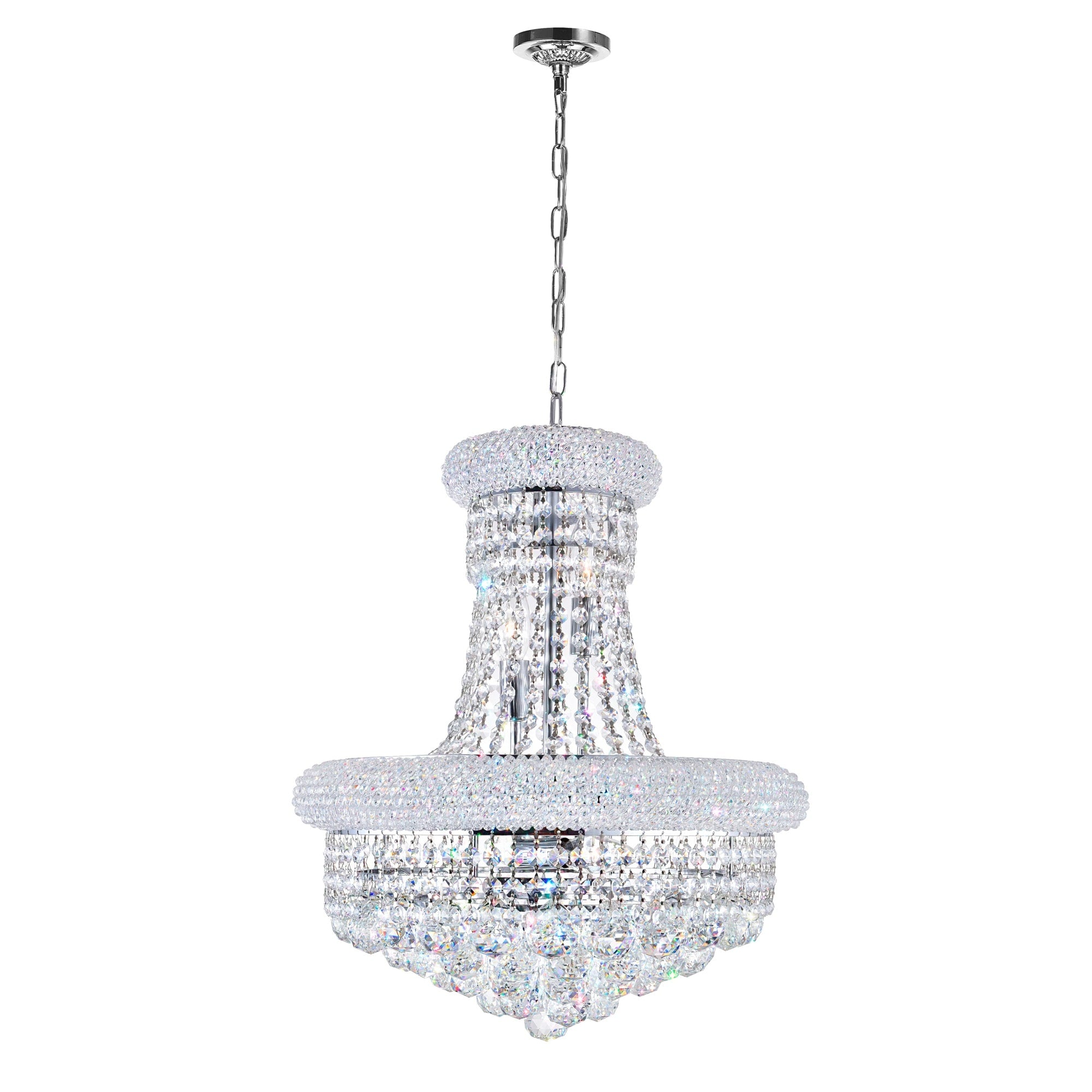 8 Light Chrome Finish Stainless Steel Chandelier