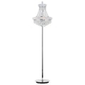 Empire Collection Chrome Finished Stainless Steel 8 Light Floor Lamp With Multifaceted Crystal Accents