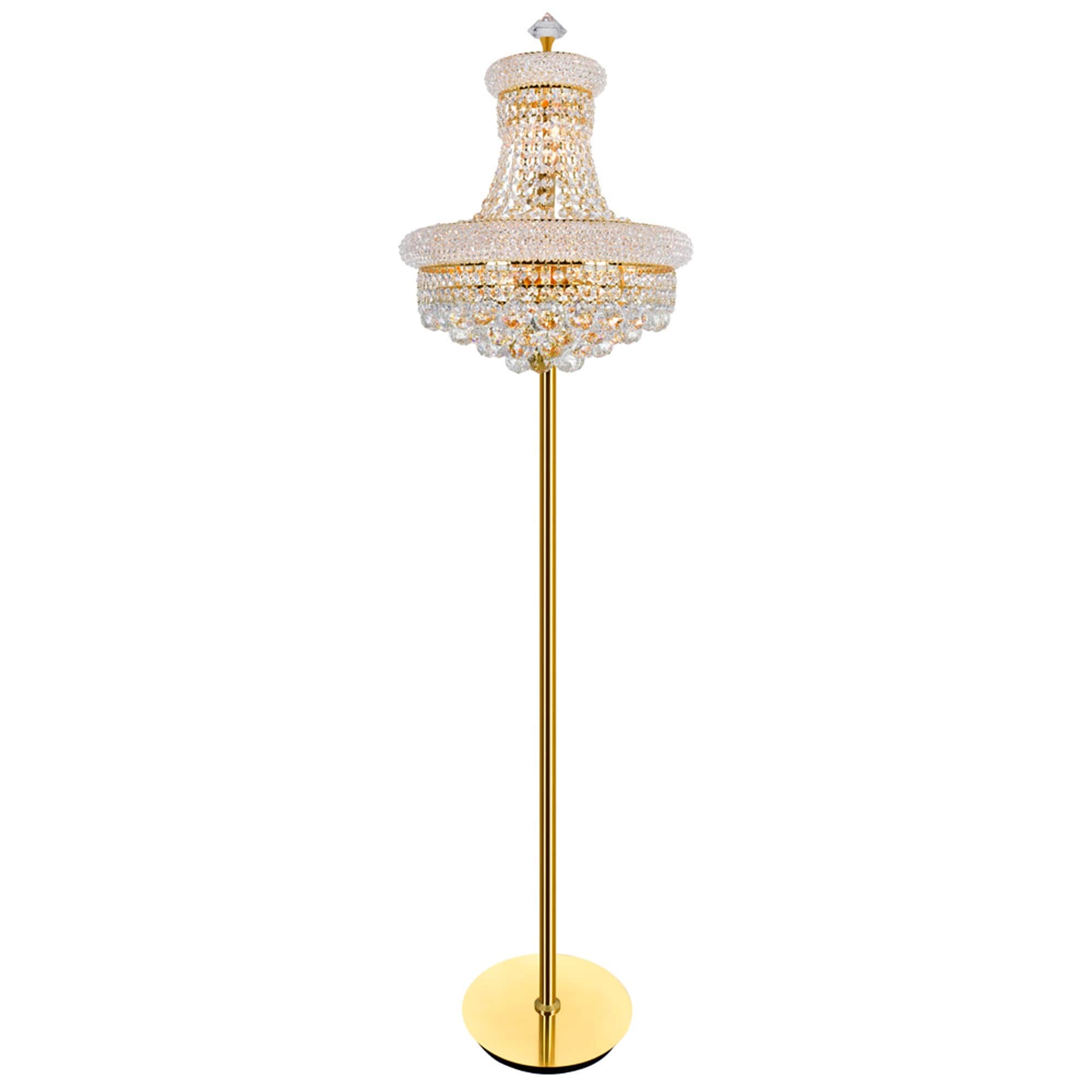 8 Light Floor Lamp With Gold Finish