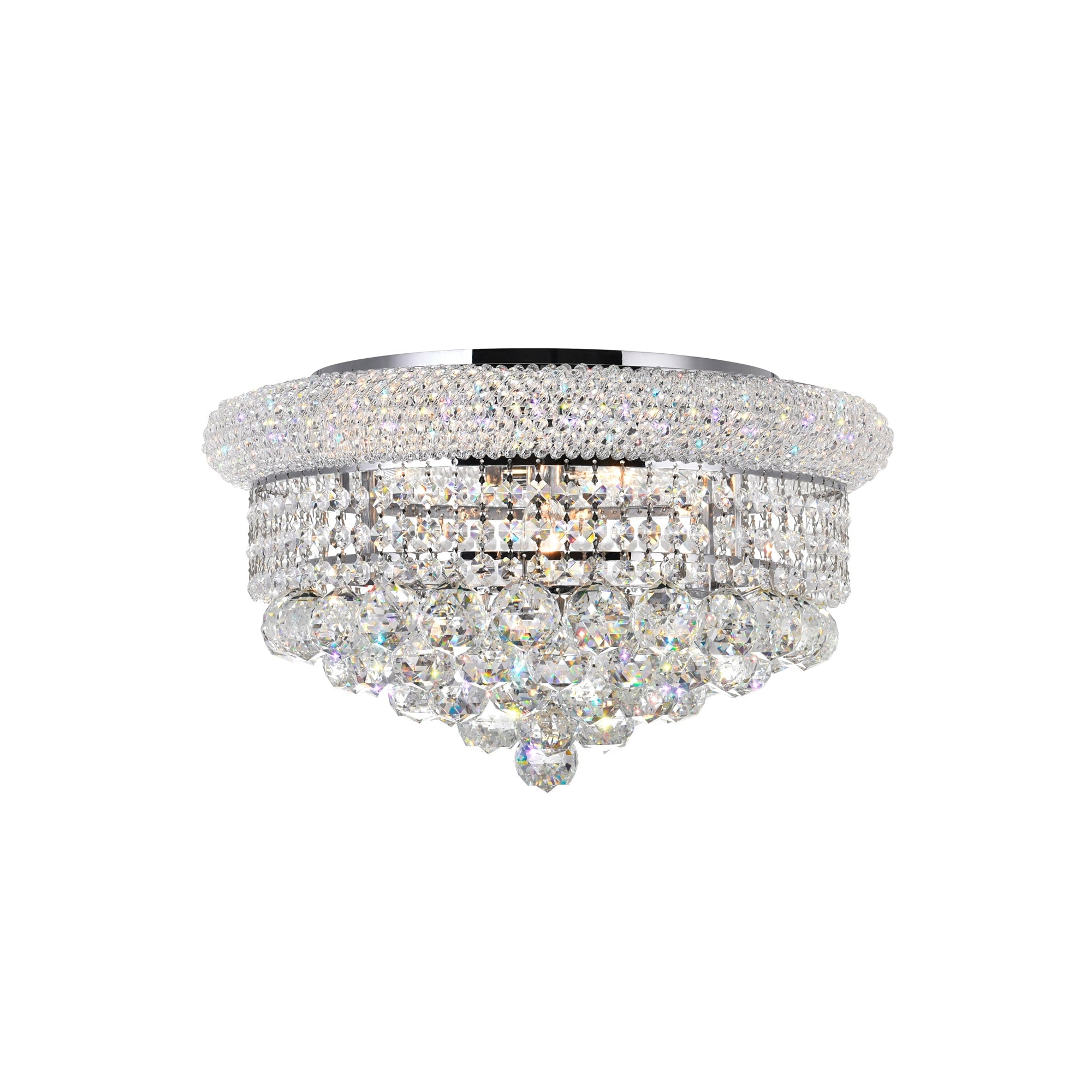 Empire Collection Chrome Stainless Steel 8 Light Flush Mount Fixture