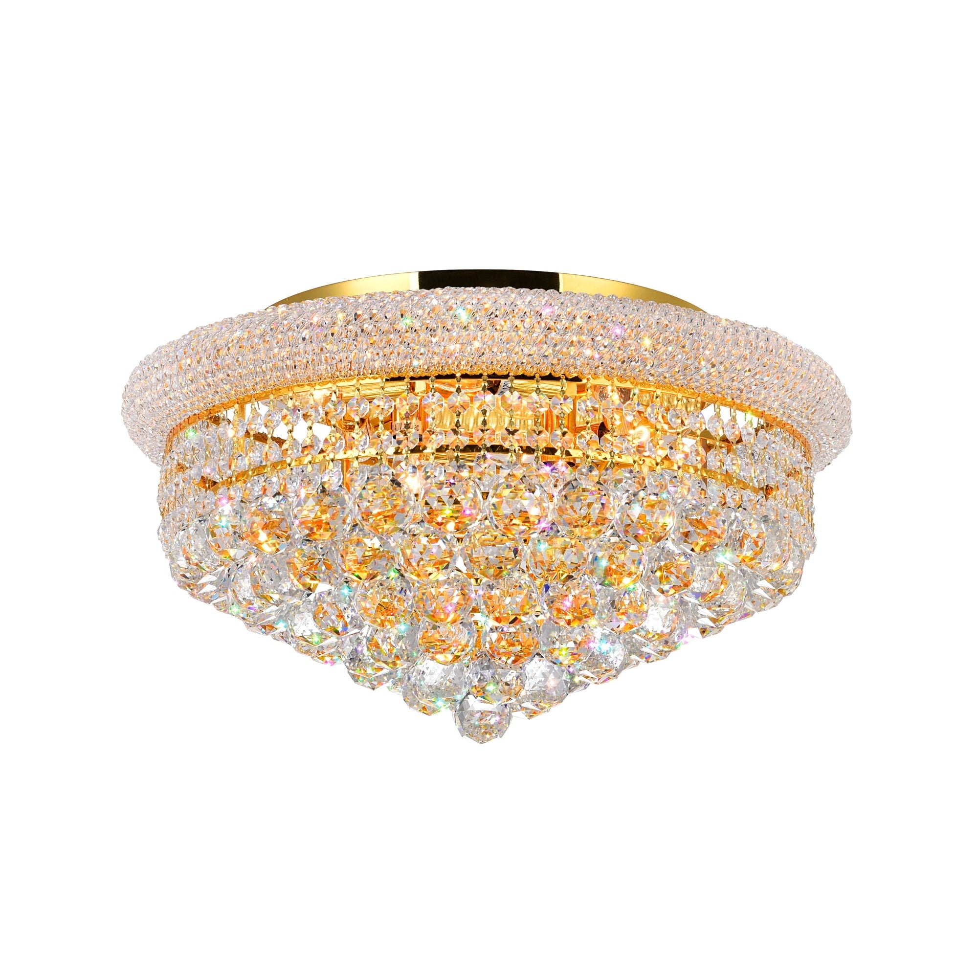 Empire Collection Goldtone Stainless Steel 8 Light Flush Mount Fixture