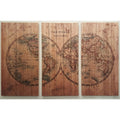 Empire Art Cartography Fine Art Giclee Printed On Solid Fir Wood Planks