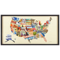 Empire Art Across America Hand Made Signed Art Collage By Ead Artists Co Op Under Tempered Glass In Black Frame