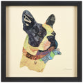 Empire Art Boston Terrier Closeup Hand Made Signed Art Collage By Ead Artists Co Op Under Tempered Glass In Black Frame