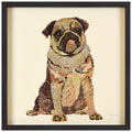 Empire Art My Puggy Hand Made Signed Art Collage By Ead Artists Co Op Under Tempered Glass In Black Frame