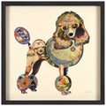 Empire Art Poodle Hand Made Signed Art Collage By Ead Artists Co Op Under Tempered Glass In Black Frame