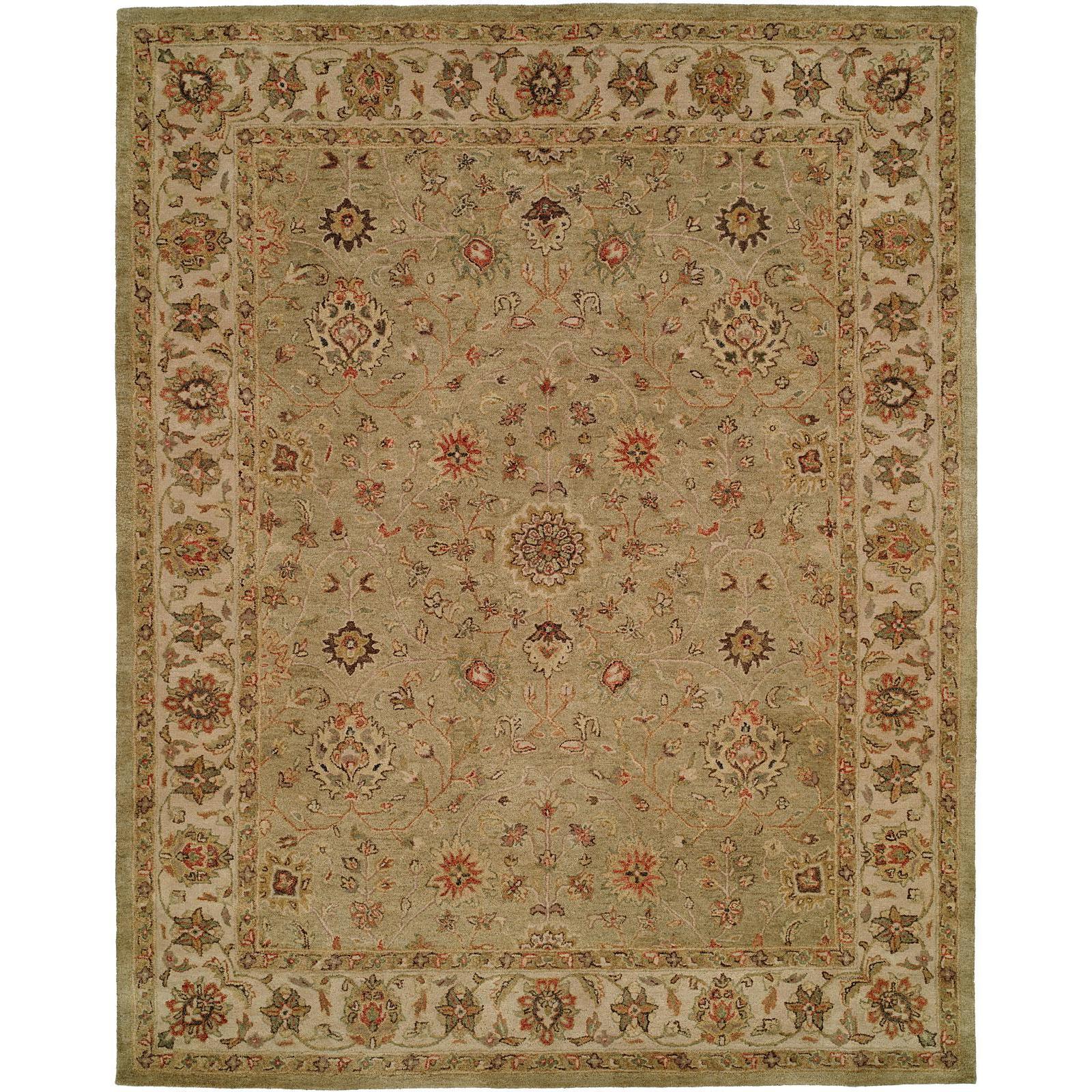 Empire Green Ivory Wool Hand Tufted Area Rug 26 X 10