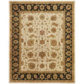 Empire Ivory Black Wool Hand Tufted Area Rug 4 Round 4 Round