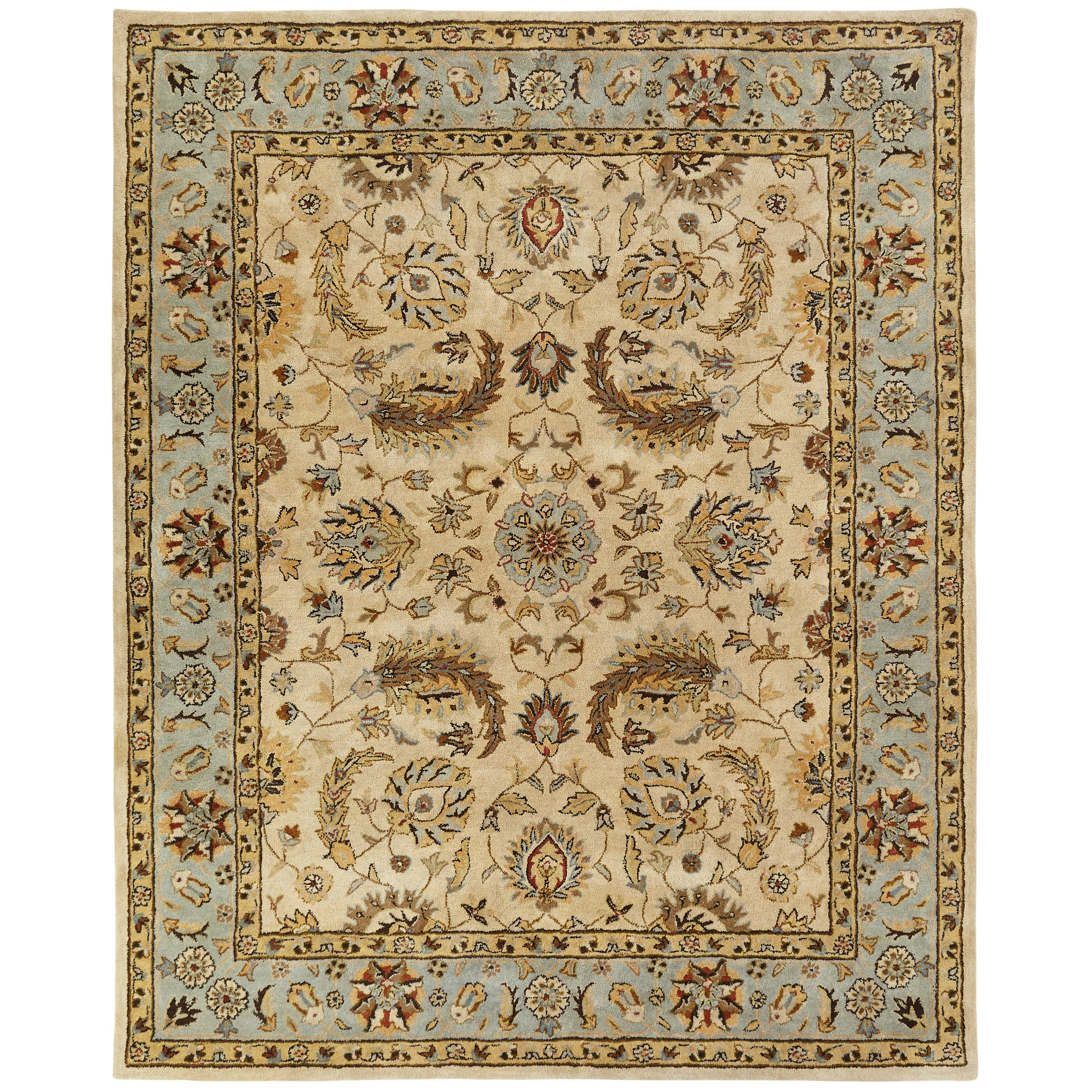 Empire Ivory And Light Blue Wool Hand Tufted Area Rug
