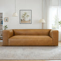 Mid Century Modern Upstate Tan Leather Sofa 26.5 X 94 X 40