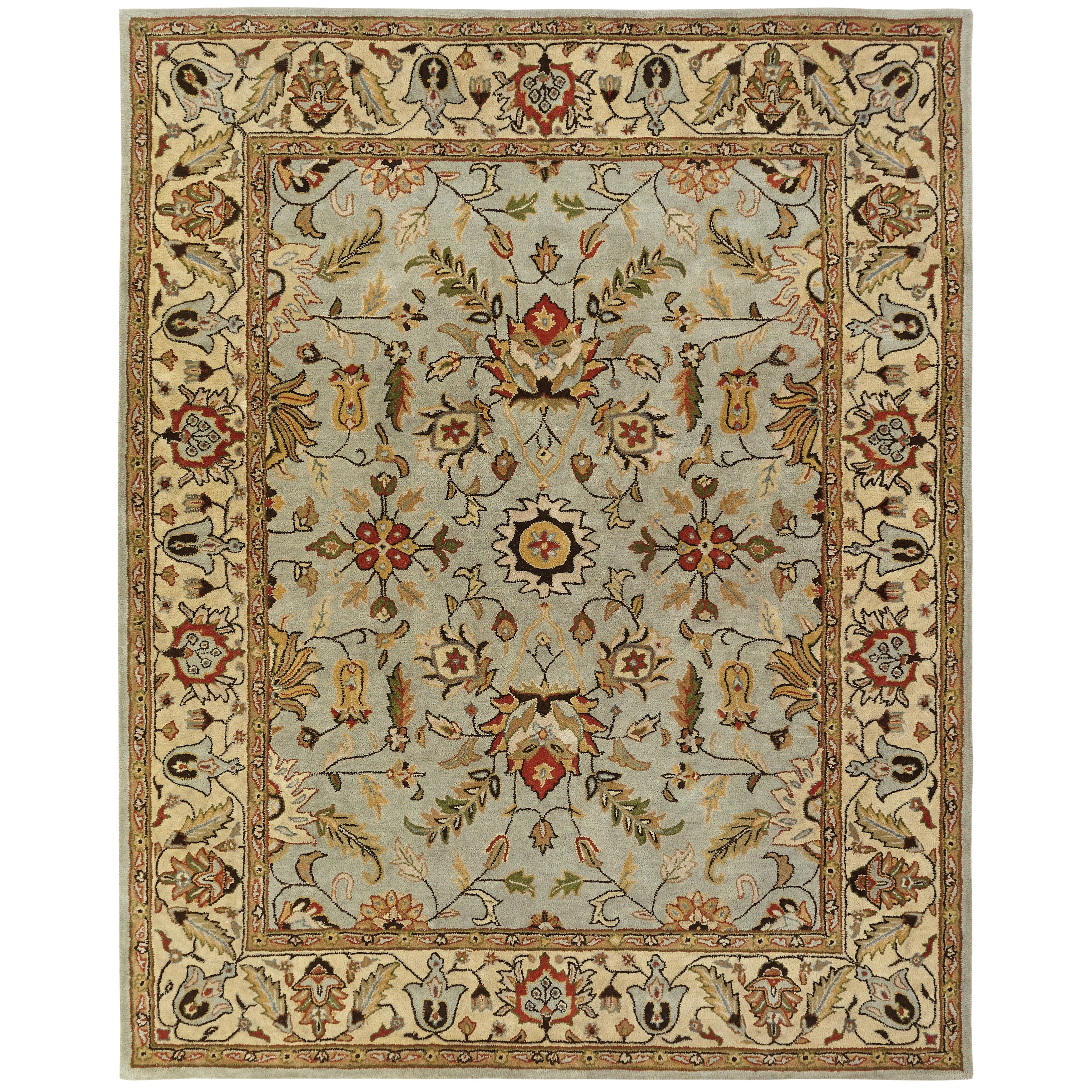 Empire Light Blue Gold Hand Tufted Area Rug 40 Round 4 Round