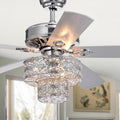 Empire Un 5 Blade Silver Chandelier Ceiling Fan 52 Inch With Remote Control