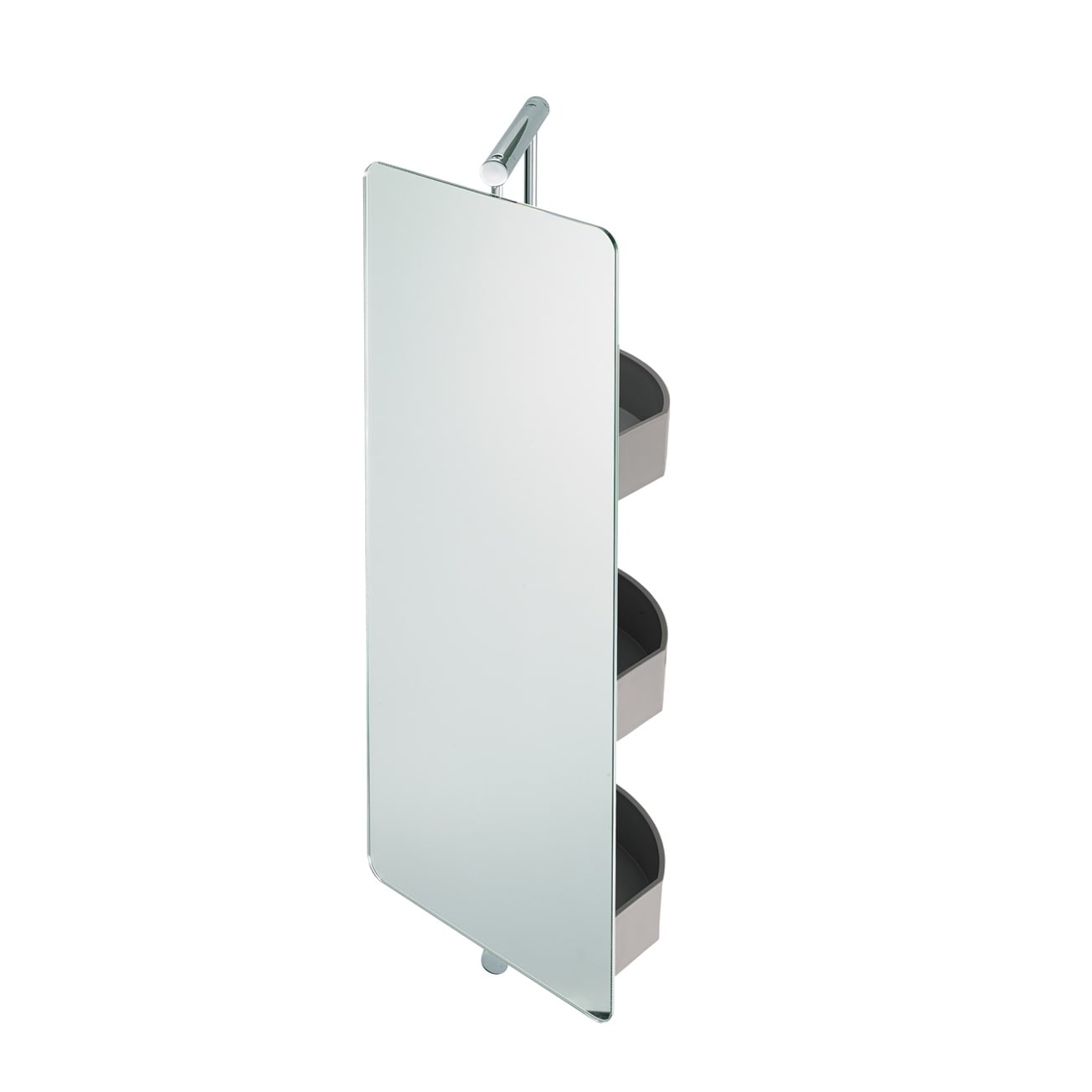 Waldorf Stainless Steel Swivel Mirror With Storage Polished Chrome