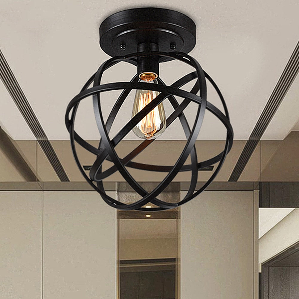 Emrael 1 Light Globe Ceiling Lamp Antique Black Includes Edison Bulb