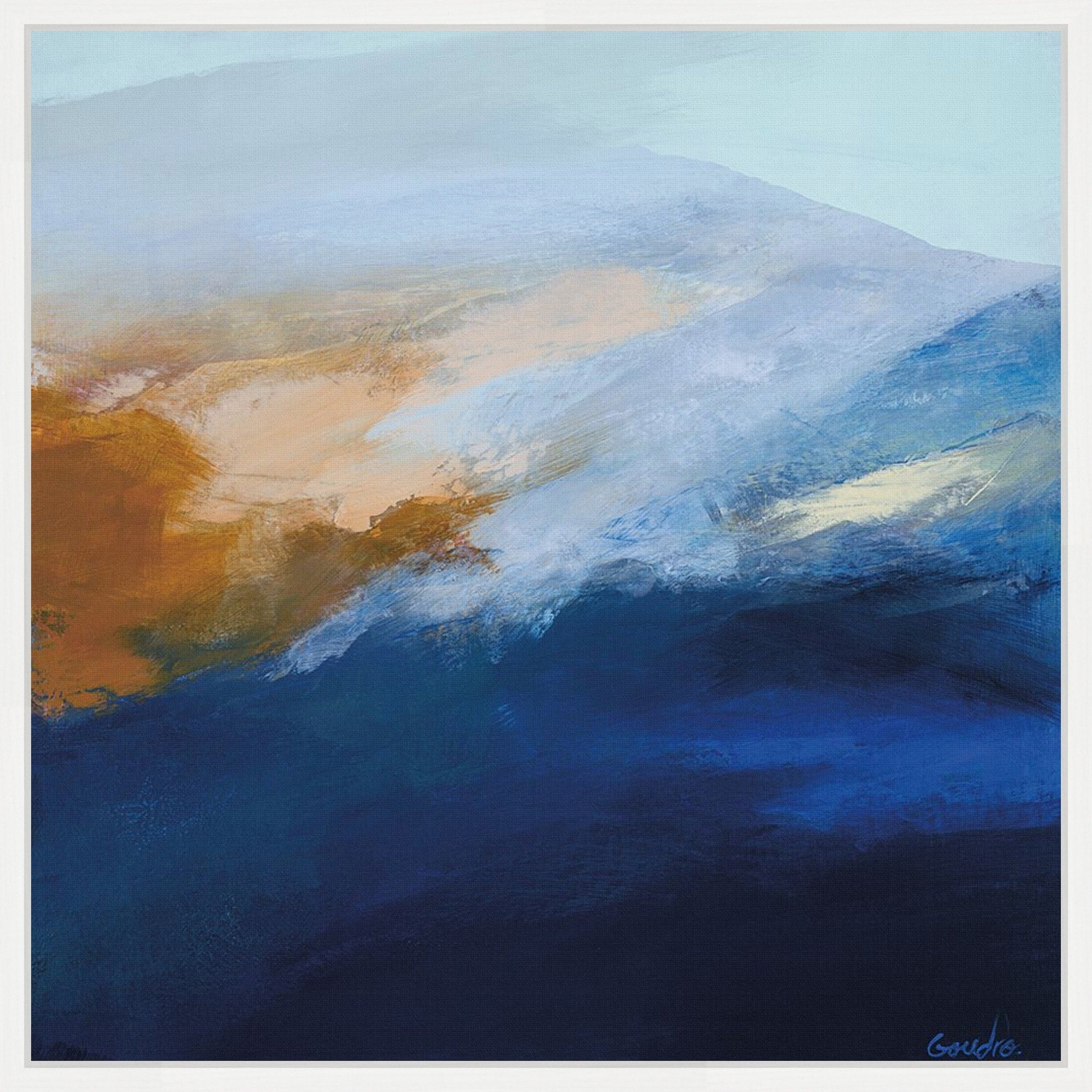 En Bleu Majeur I By Marie Pierre Goudreault Framed Canvas Wall Art Print