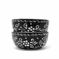 The Curated Nomad Somerset Ink Black Pottery 5.5 Inch Bowls Set Of 2