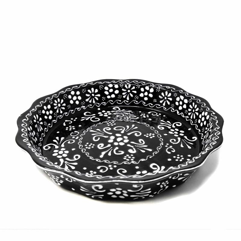 The Curated Nomad Somerset Ink Black Handmade Pottery Serving Bowl