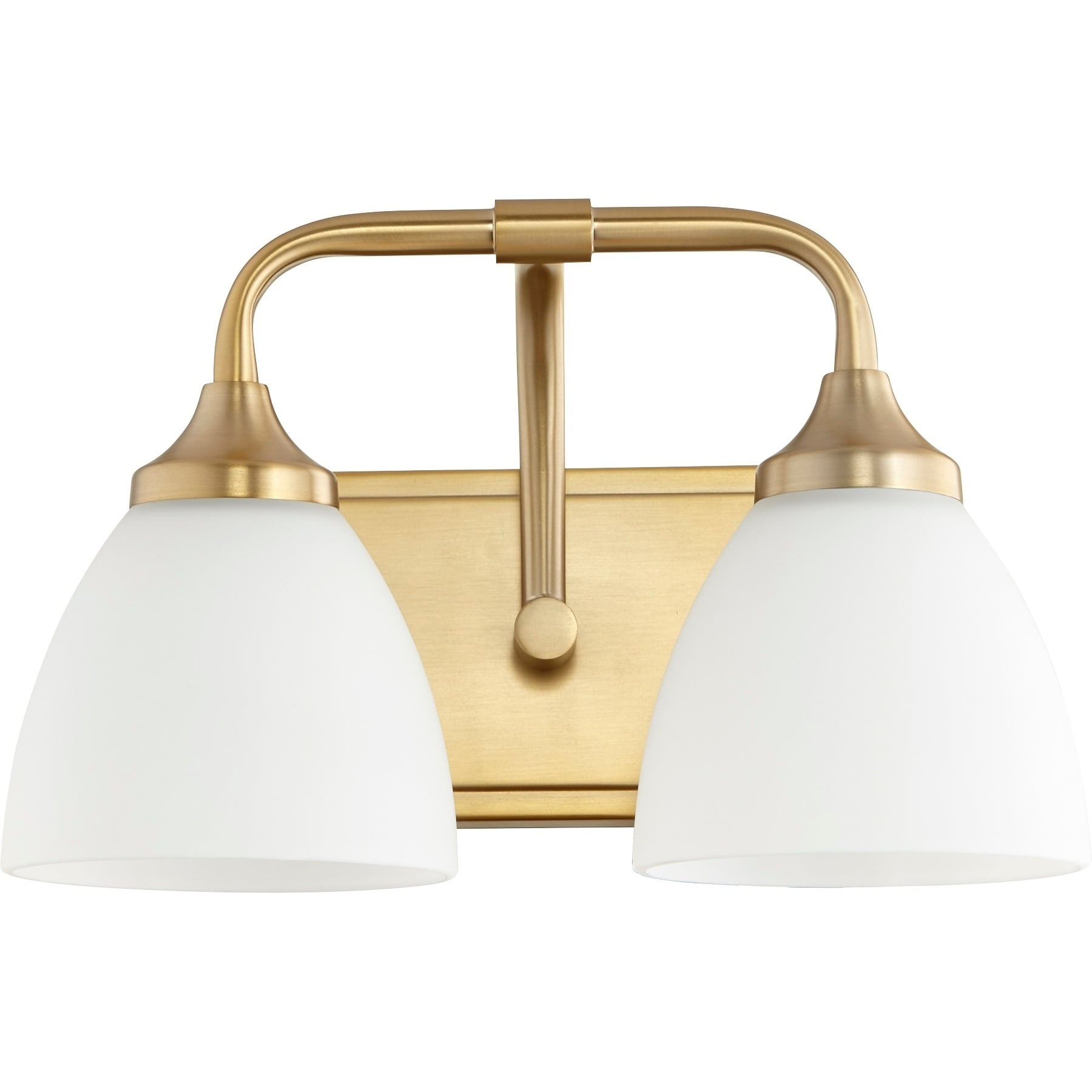 Enclave Aged Brass And Satin Opal 2 Light Vanity Lighting