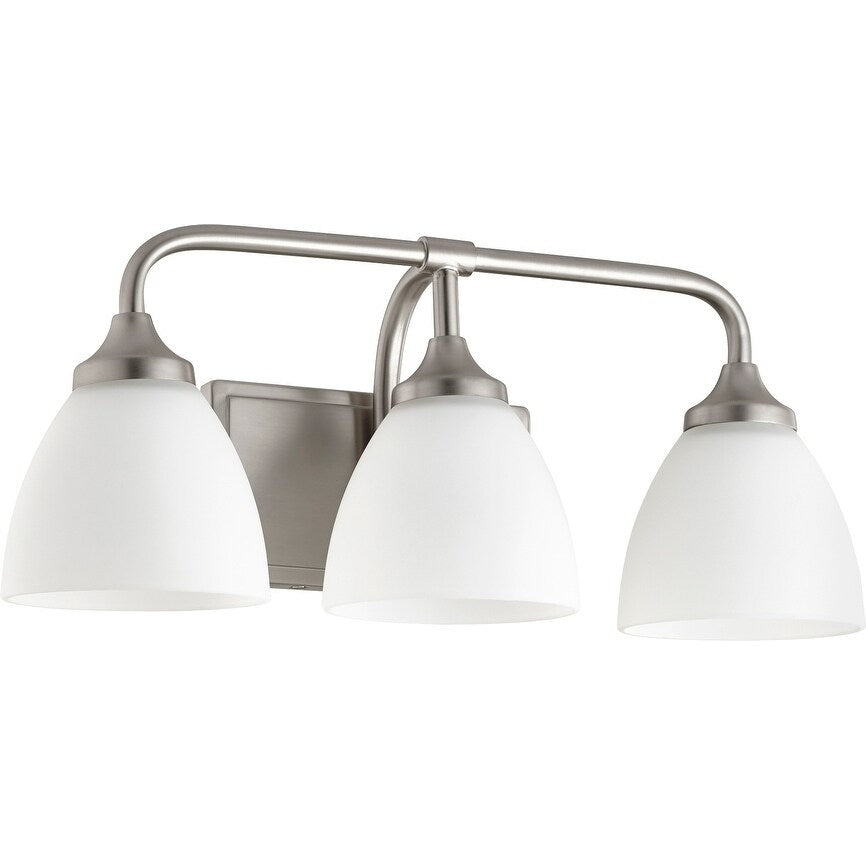 Enclave Satin Nickel And Satin Opal 3 Light Vanity Lighting