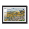 Enclosed Field With Ploughman 1889 Vincent Van Gogh Custom Framed Print