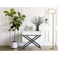 End Side Table Nightstand With Glass Top Drawer And Cross Base
