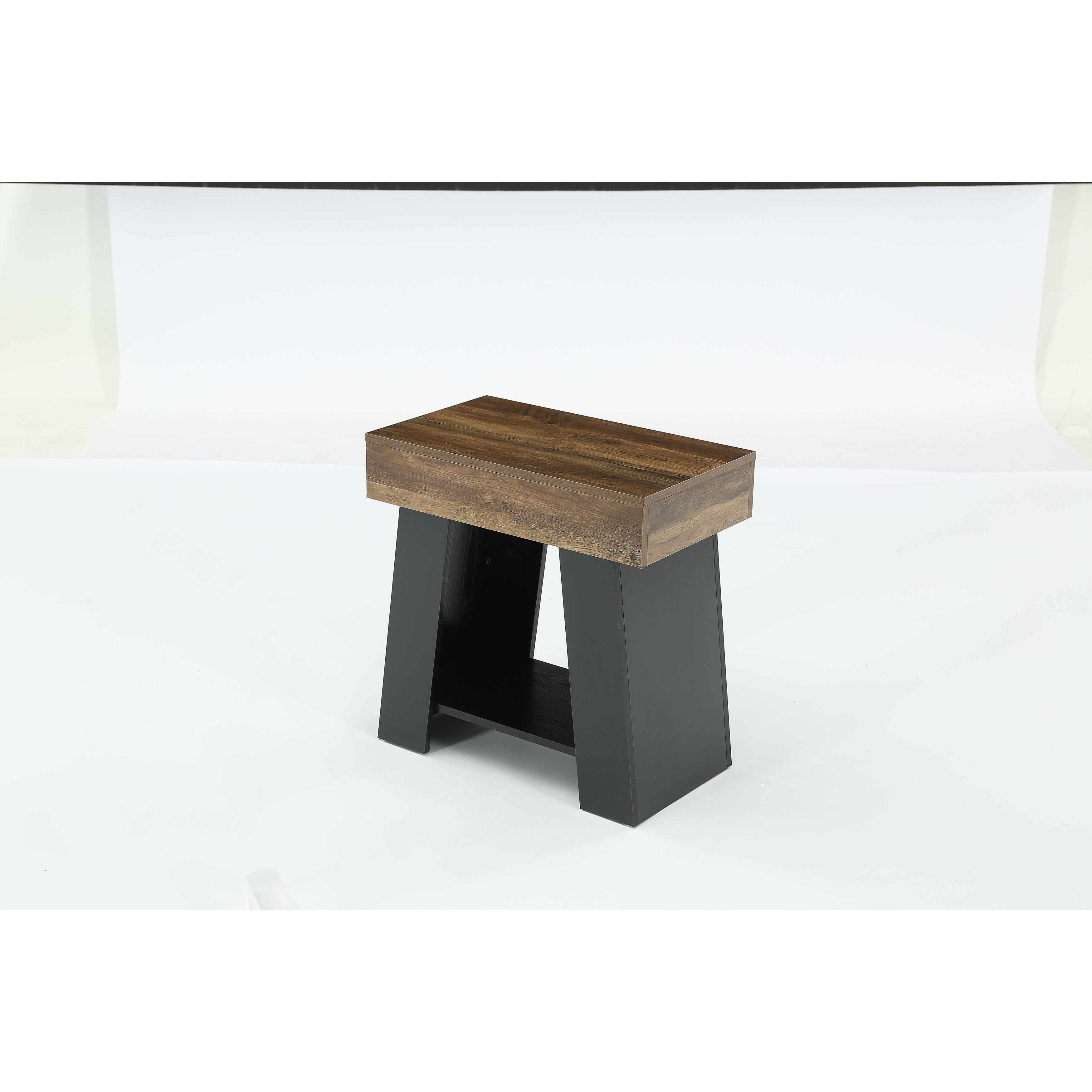 End Table Industrial Small Side Table With Shelf For Living Room