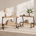 End Table Set Of 2 2 Tier Narrow Couch Side Table Farmhouse Side Table For Couch Bedside Nightstand For Living Room Bedroom