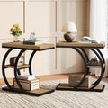 End Table For Living Room 3 Tier Narrow Wood Couch C Shaped Side Table