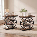 End Table For Living Room Small Side Table With 4 Tier Storage Shelf