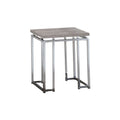 End Table With Rectangular Tabletop And Metal Legs Silver And Brown