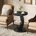 End Table With Storage Shelf Wood Sofa Side Bedside Nightstand Accent Snack Table For Living Room Bedroom