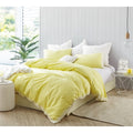 Endless Fields Embroidered Duvet Cover Limelight Yellow