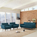 Engage Mid Century 3 Piece Armchairs And Loveseat Set