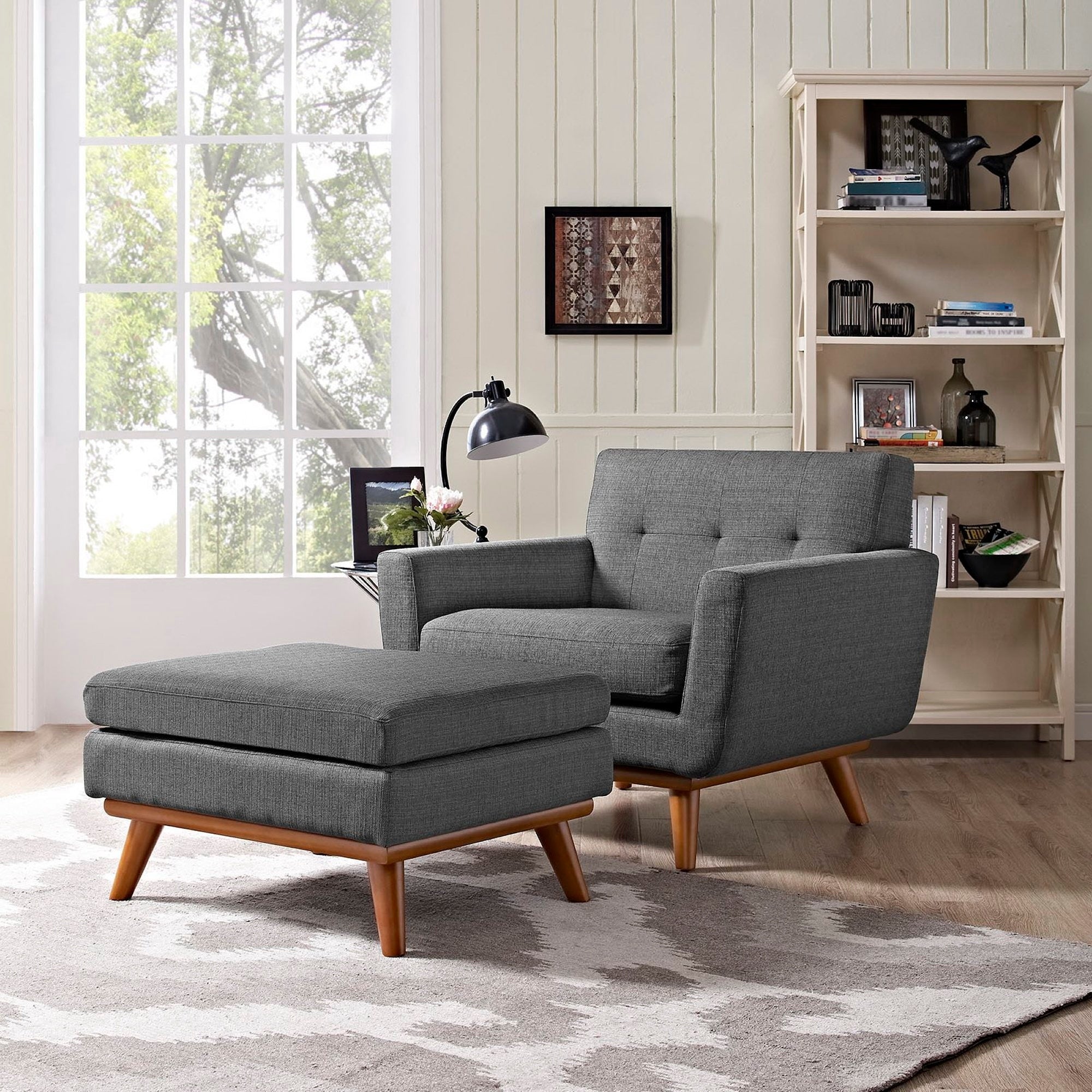 Engage Mid Century Chair Ottoman Set