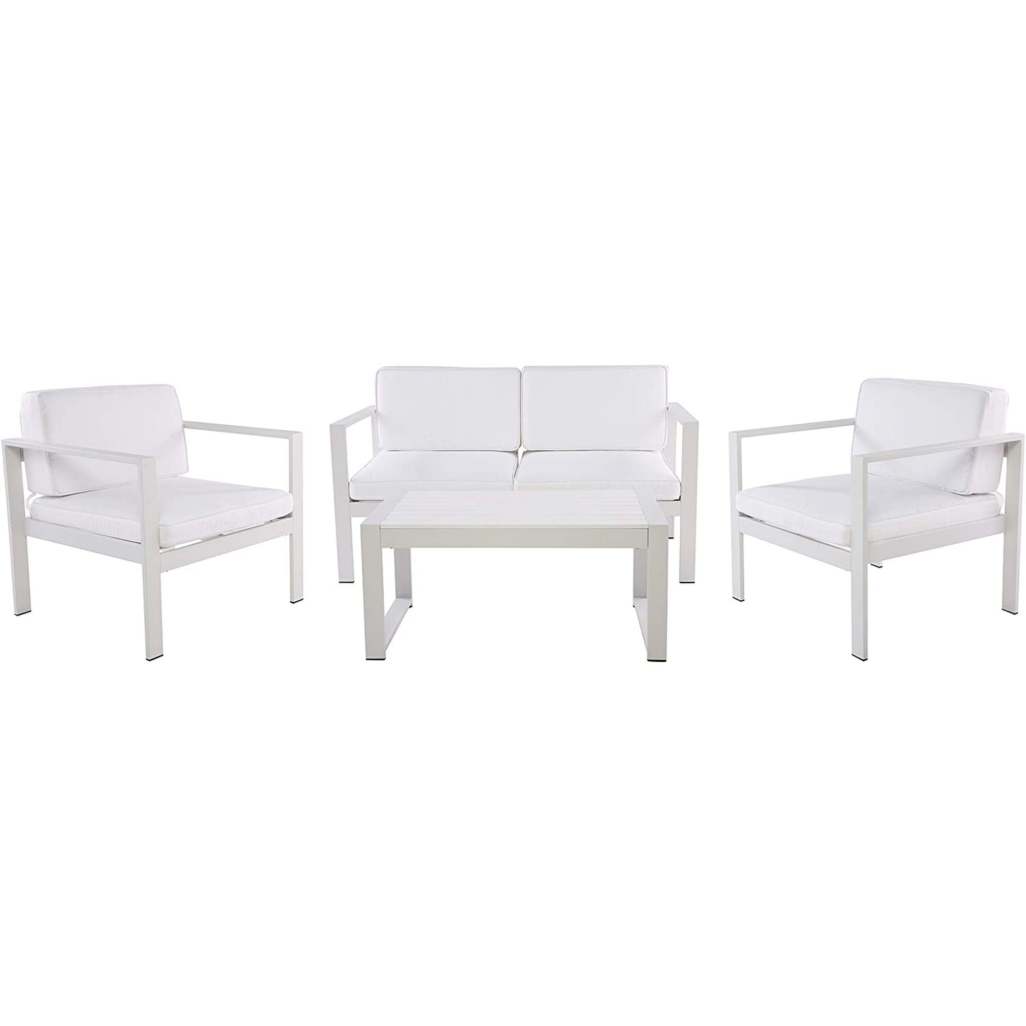 Engagingly Outstanding Outdoor Lounge Set In White Set Of 4