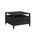 Engineered Wood Coastal Coffee Table With Spacious Drawer Black 31.5 W X 31.5 D X 20.98 H
