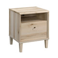 Engineered Wood Coastal Night Stand With Large Drawer Brown