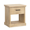 Engineered Wood Farmhouse Night Stand With Open Shelf And Smooth Drawer Brown
