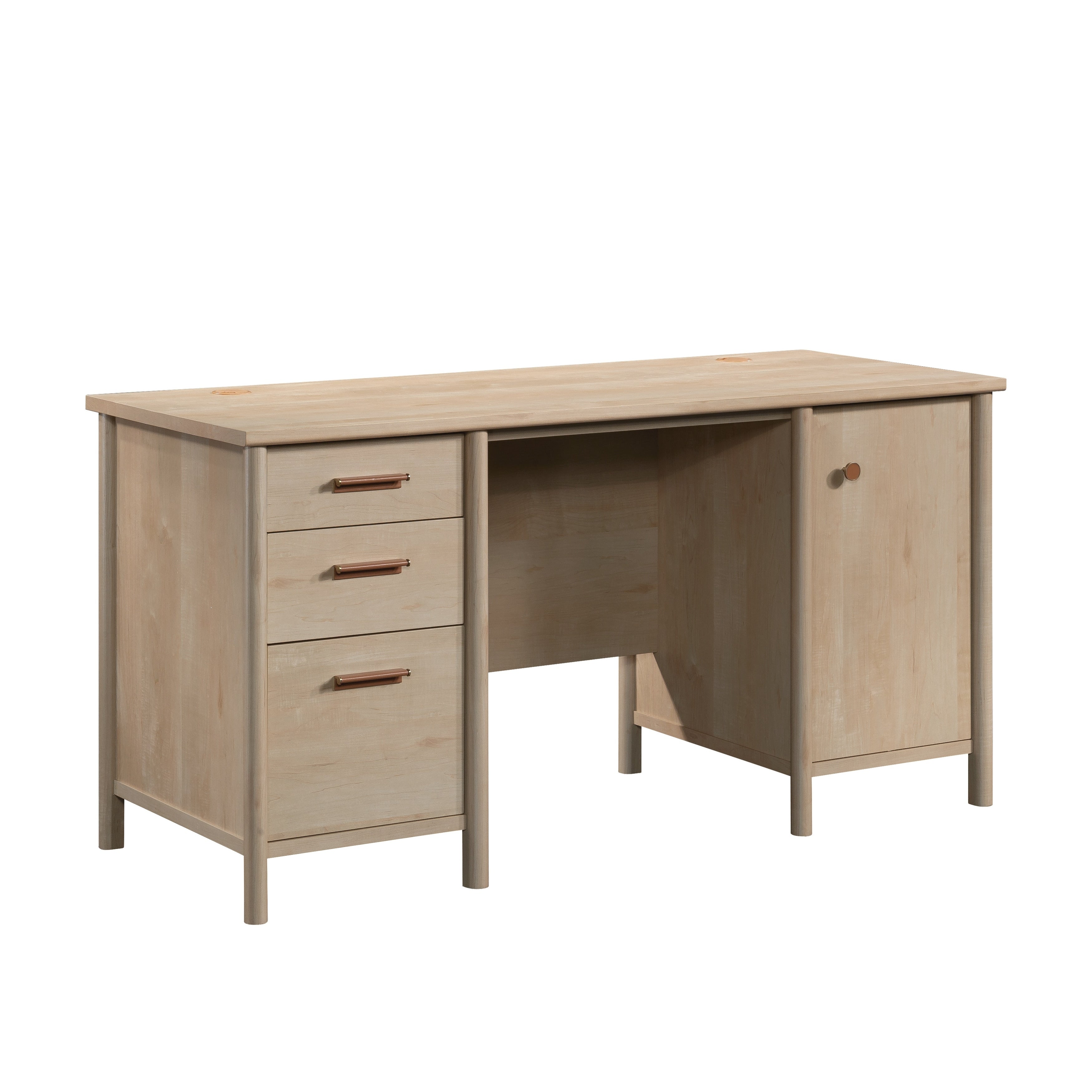 Engineered Wood Transitional Computer Desk With Generous Work Surface Brown