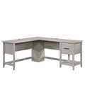 Engineered Wood Transitional L Shaped Desk With File Drawer White