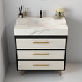 Engineered Wood Water Resistant Freestanding Bathroom Vanity With Sintered Stone Top And Ceramic Sink